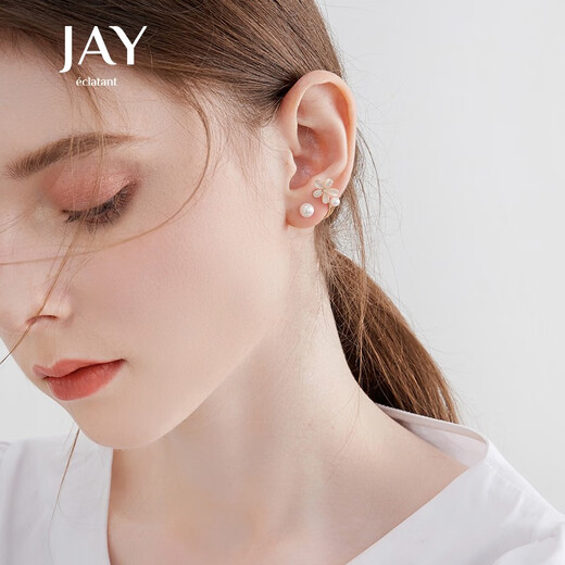 Jay imitation cat's eye stone flower earrings, women's earrings, fashion jewelry, earrings, birthday gifts for girlfriends and besties