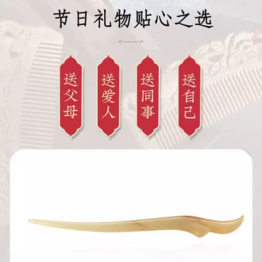 Love for Two Worlds Short New Chinese Style Sheep's Horn Hairpin Women's Hairpin Ancient Style Hairpin Hanfu Cheongsam Hair Accessory Simple Modern Style Hairpin