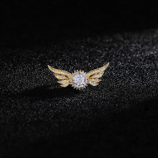 WOUG Hao Angel Wings Men's Brooch Light Luxury Corsage Simple Suit Decoration Lapel Pin Creative Gold One