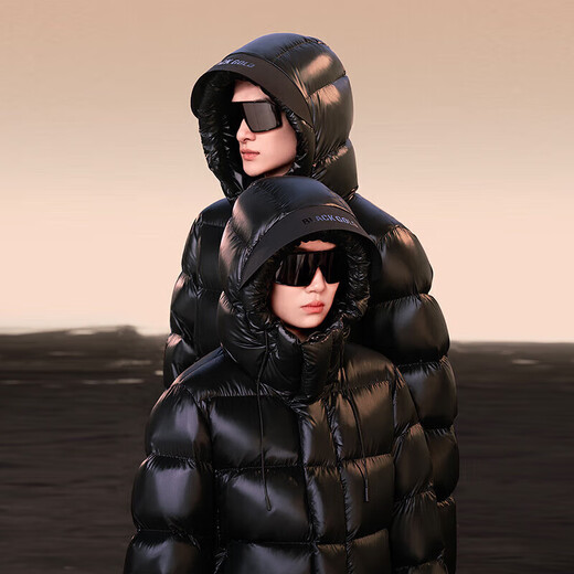 Govan Black Gold Goose Down Jacket Pioneer 3.0 Eight-lattice Unisex Down Jacket Long Winter Fashion Thick Jacket Black S