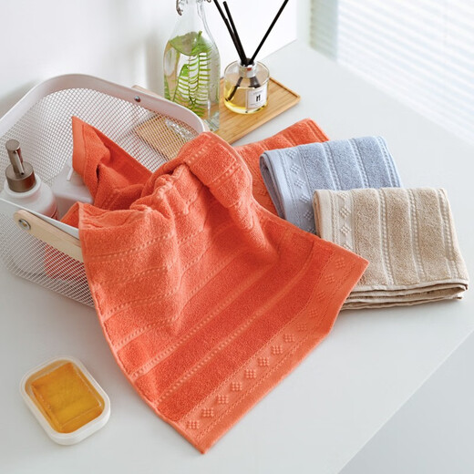 Ctdma pure cotton towel face towel for all seasons, adult men and women, absorbent and lint-free face towel, holiday gift towel, absorbent and soft, one orange