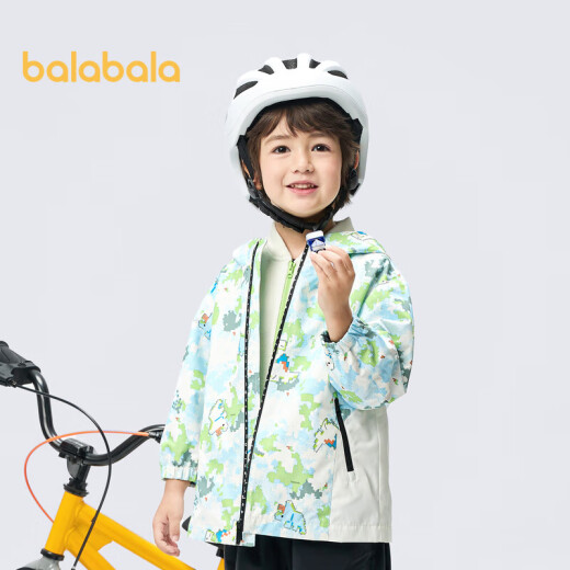 Balabala soft shell jacket for boys 2024 spring polar fleece two-piece set trendy [same style in shopping malls]