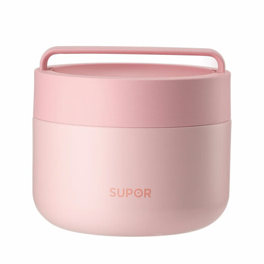 SUPOR insulated lunch box 316L stainless steel lunch box vacuum insulated bucket lunch box student meal outdoor lunch box peach powder 800ml