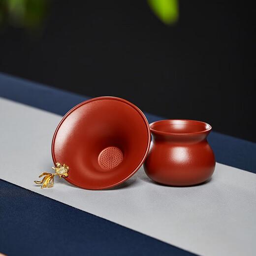 Zun pot purple sand tea drain plus filter rack tea filter set Kungfu tea set accessories small goldfish tea drain Dahongpao leakage Dahongpao