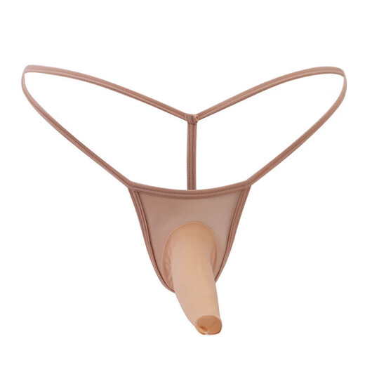 Men's sexy thong stockings airplane cover silky cover thin mesh transparent single underwear men's breathable gay red opening