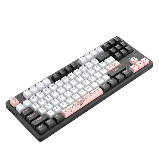 DAREU A87 PRO three-mode hot-swappable 87-key RGB backlight rechargeable mechanical gaming keyboard light pink