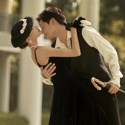 Wujin Retro French Top Hat Gloves Female Hepburn Style Black Mesh Socialite Elegant Dress Photo Studio Photo Headwear Black Top Hat One Size