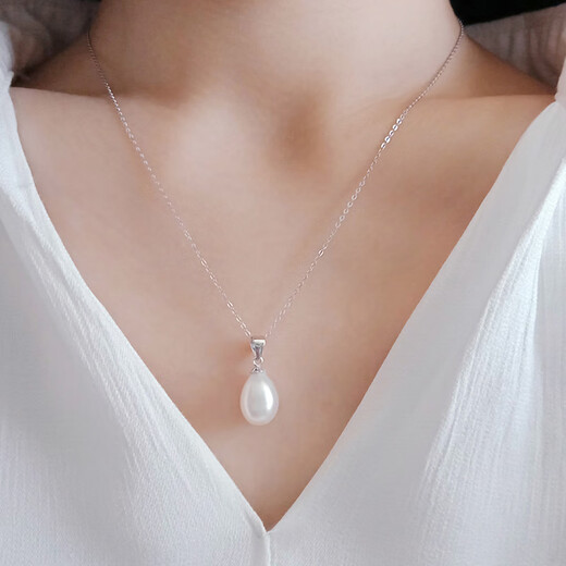 Nufeng S925 silver necklace freshwater pearl pendant single pendant without chain clavicle simple temperament for women purple 8-8.5mm (single pendant)