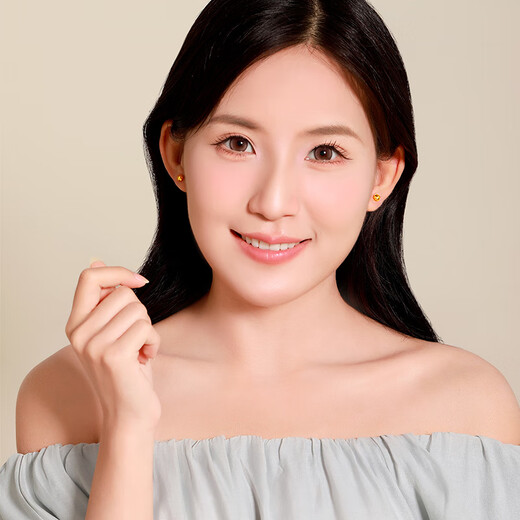 Mengjinyuan 18k gold earrings, laser dragon scales, gold ball screws, ear bone nails, birthday gift for girlfriend