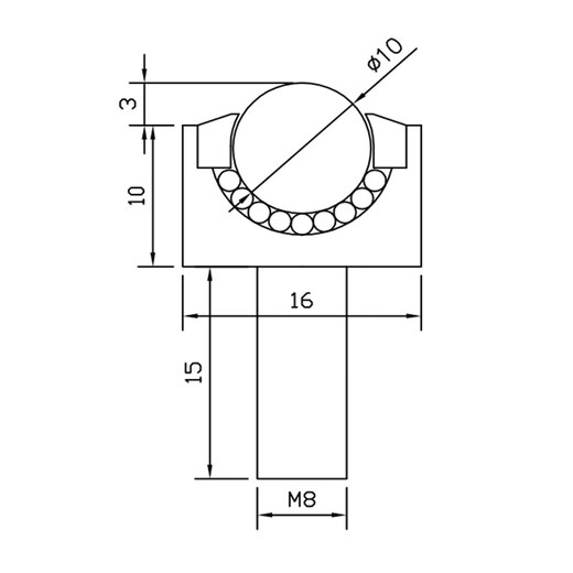 Cylindrical straight precision universal ball KSM22-FL universal ball bearing screw heavy-duty bull's eye wheel solid KSM5-FL (bearing steel