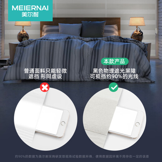 Mernai soft gauze roller blind curtain waterproof and environmentally friendly lifting blackout bathroom bedroom bathroom fabric luxury curtain cover customization 8023 luxury thickened full blackout beige no punching type / per square