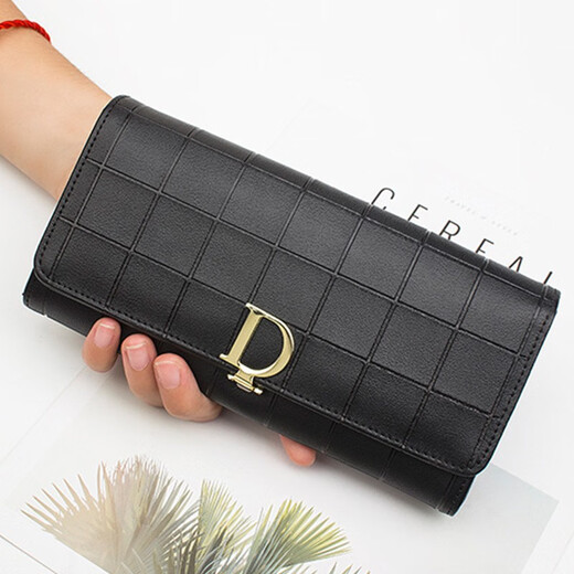 Woodpecker (TUCANO) Spring new wallet for women mid-length European and American fashion and versatile clutch for women genuine leather D buckle 2089 black