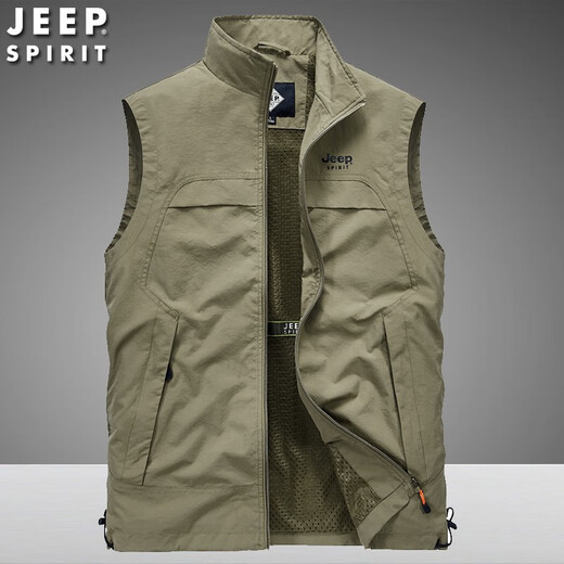 Jeep Jeep Jeep Men de mediana edad Vest de primavera y otoño al aire libre