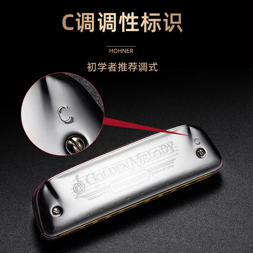 
HOHNER German and Golden melody ten holes 10 harmonica GM blues adult harmonica 10 holes C tune + original zipper bag