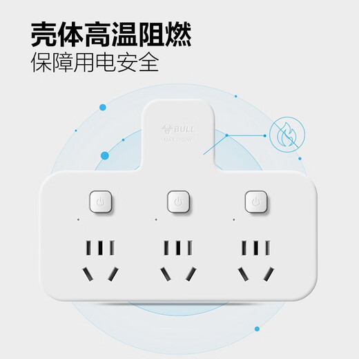 Bull-shaped plug one-turn multi-socket expander plug-in strip expander conversion head one-turn three-turn connector socket conversion plug B9 series one-turn three/pin-shaped/independent switch GN-98033