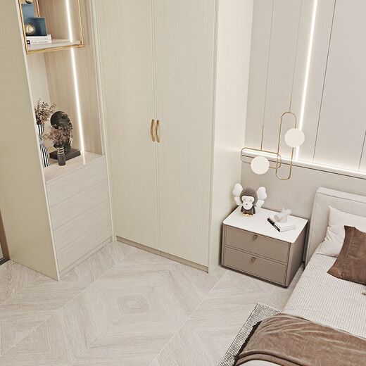 Oppein customized wardrobe Whole house customized Hong Kong style light luxury storage cloakroom TV cabinet wine cabinet entry cabinet Blanca 10 square meters custom cabinet package price