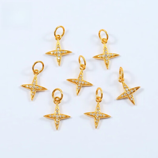 Fir Crown 18K gold inlaid South African real diamond cross pendant pendant diy bracelet bracelet necklace trickle pendant jewelry accessories