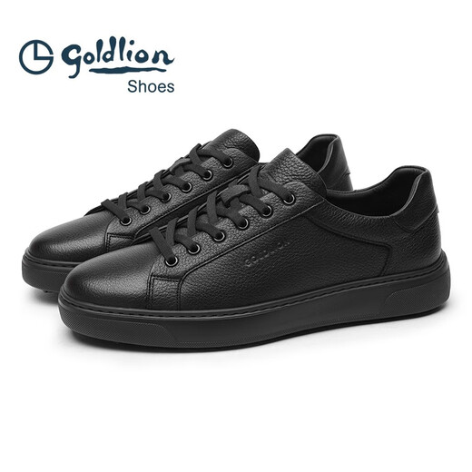 Goldlion Men's Shoes Autumn New Business Casual Leather Shoes Lightweight Comfortable Breathable Leather Shoes Soft Deerskin Flat Shoes Men's Shoes Black 40