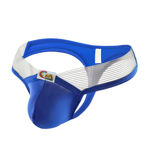 ROSELEX private delivery men's sexy underwear sexy rubber belt ice silk thong U convex bag red M (70-78CM)