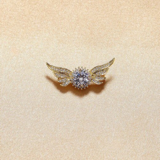 WOUG Hao Angel Wings Men's Brooch Light Luxury Corsage Simple Suit Decoration Lapel Pin Creative Gold One