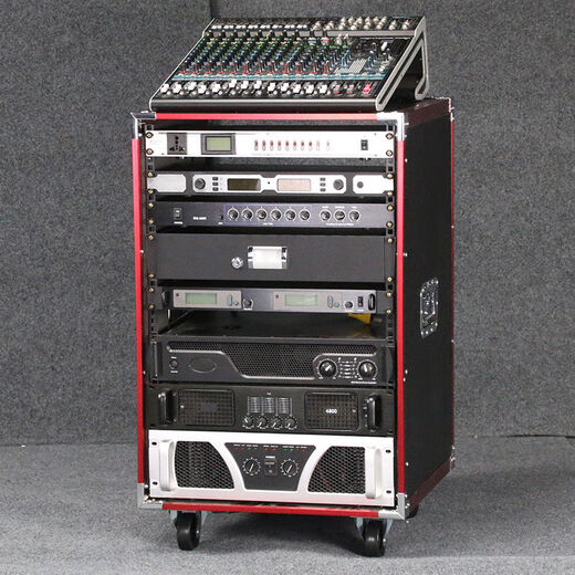 E.F.VSLON10U cabinet 12u flight case 16UKTV shelf audio amplifier equipment cabinet 6u8u stage machine 16U red aluminum reinforcement + 1 pallet