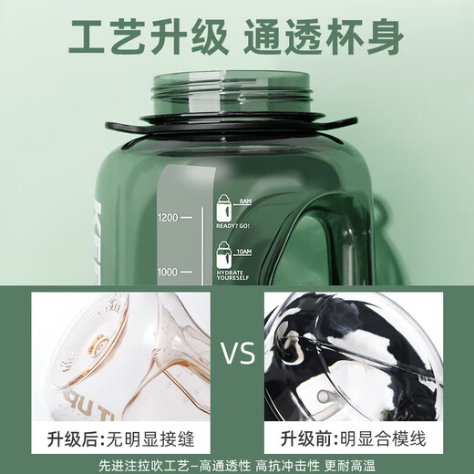 Fuguang tons cup bucket large capacity plastic cup water cup Tritan scale straw sports outdoor kettle cup 1700ML