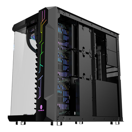 Wanjia Robin 3 wide-body double-sided transparent glass chassis dual 360 water-cooled computer main chassis sea view room chassis desktop 30 series long graphics card vertical mounting chassis Bauhaus pure white Robin 3 (black) + 7 prism 4pro fan ARGB