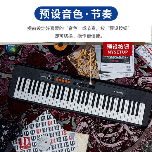 Casio (CASIO) electronic keyboard CTS100 black performance teaching beginner fashion trendy entertainment entry-level 61-key stand-alone model
