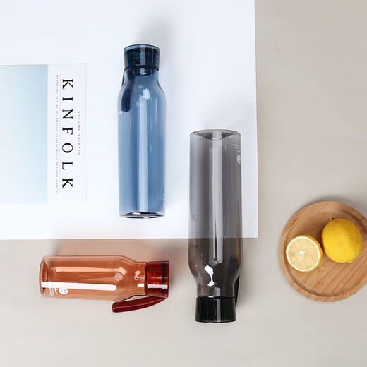 LOCK&LOCK Summer Sports Water Cup Simple Plastic Cup Outdoor Portable Water Bottle Male and Female Student Cup Gray 750ML