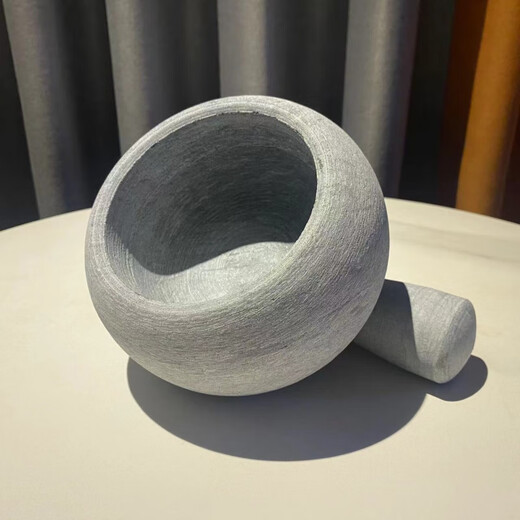 Chinuo household stone mortar garlic mortar medicine mortar natural bluestone garlic masher garlic press garlic jar food supplement grinding stone frosted 03 small size 10 points 5*10 points 5*6