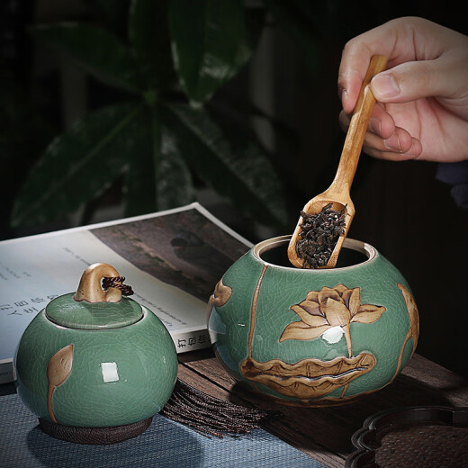 Longyinge kiln tea cans, tea accessories, sealed storage tea cans, household Pu'er universal large wake-up tea cans