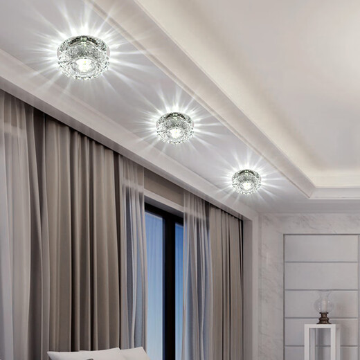 Shengsen Wohnzimmer-Deckenlochlicht, eingebettetes Downlight, Foyer-Strahler, Deckenleuchte, Kristallgang, Bullaugenlampe, Korridor, Katzenaugenlampe, 10 cm – 3 W, farbiges Licht, verdeckte Installation