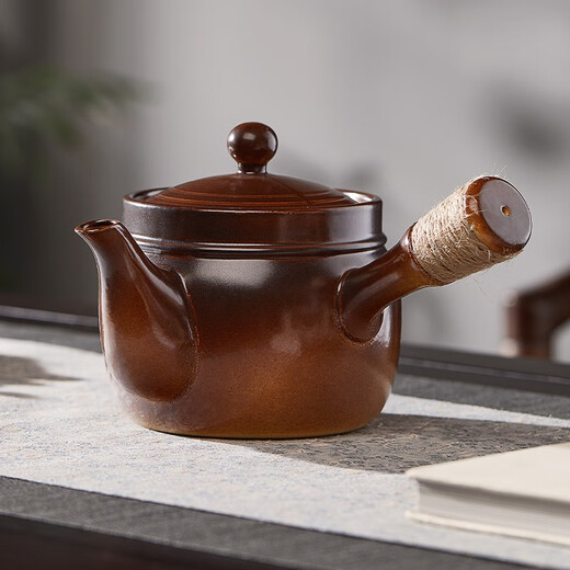 Yihutea (YIHUTEA) stove-cooked teapot, ceramic kettle, kiln-changing teapot, coarse ceramic teapot, household outdoor kettle, heat-resistant kettle, wood-burning four-season side handle kettle 850ml