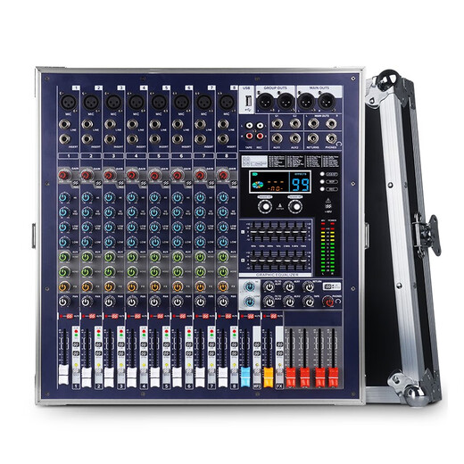 NXGNXG professional four-channel high-power amplifier with mixer all-in-one dual-group subwoofer interface stage speaker 12-channel 1600W*4 channels with subwoofer interface dual-group