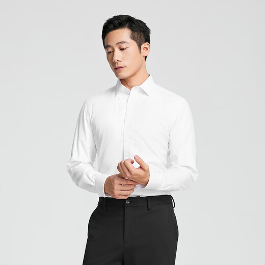 Мужская рубашка с длинными рукавами Youngor, для молодых мужчин, белая рубашка, теплая рубашка на подкладке из смесового хлопка с тенселем, тот же стиль, что и в торговом центре, белая однотонная YLBN115574BBA 41