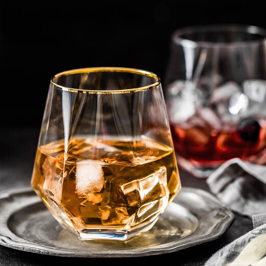 FEiNASi creative whiskey glass glass foreign wine beer glass European crystal whiskey glass ins style Nordic spirit glass six-sided transparent style