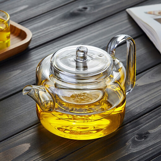 Green Changming Glass Teapot Tea Maker résistant à la chaleur Théière en verre épaissie grande taille 1050 ml