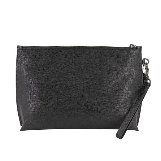 COACH brand direct supply men's medium clutch bag black leather F28614BLK