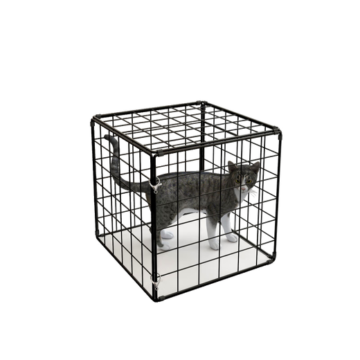 Cat Cage Home Super Large Free Space Cat Nest Dog Cage Puppy Cage Six Sides Portable Folding Pet Cage Black 30*30*20cm 6Jin Jin equals about 0.5kg