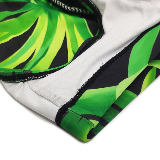 UXHUXH男式三角泳裤热带树叶风格印花泳池装备沙滩海洋世界沙滩用裤 绿色 2XL