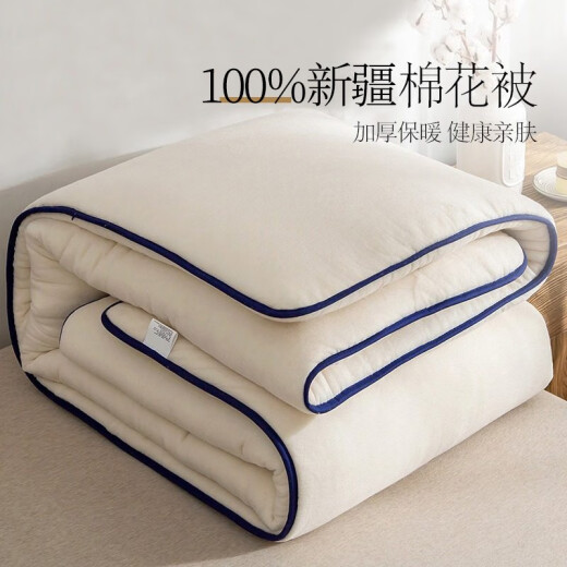 Jiabai cotton quilt quilt handmade cotton mattress Xinjiang long-staple cotton all-season pure cotton tire single dormitory student quilt core 150x200cm4Jin [Jin equals 0.5 kg]