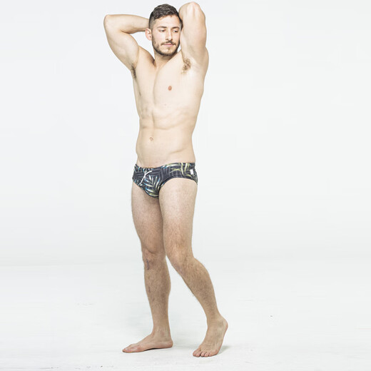 TADDLEE printed swimming trunks men's triangle low-waisted men's swimming trunks hot spring swimming trunks quick-drying sexy large size seaside resort swimwear dark gray XS 155-185cm 45-60kg