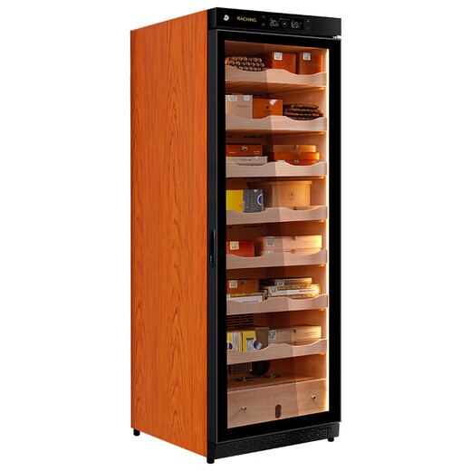 Meijing (raching) C380A solid wood constant temperature and humidity cigar cabinet humidifier compressor precision constant temperature and humidity cigar humidifier humidor household rosewood brown (Spanish cedar wood shelf)