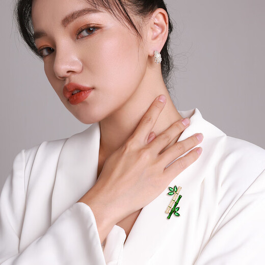 Chakra Bamboo Collar Pin Corsage Brooch High-end Women's Luxurious Temperament Pin Accessory Birthday Gift