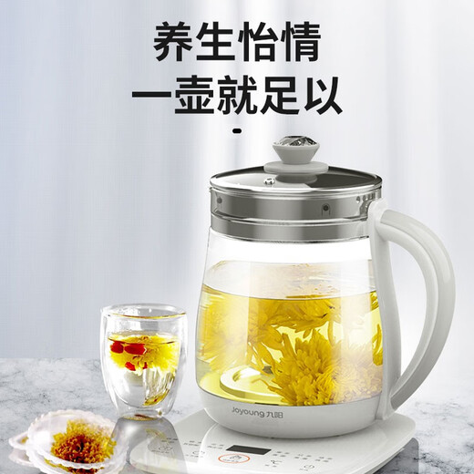 Jiuyang health pot 1.5L decoction pot mini glass flower teapot tea maker electric kettle kettle kettle electric kettle white 1.5L