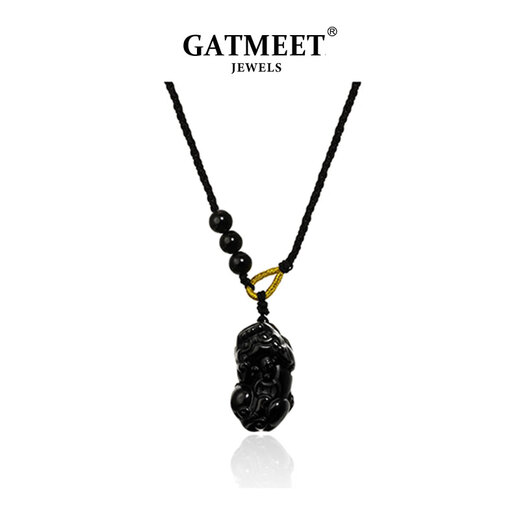 GATMEET Nafu Pixiu couple necklace for men and women to attract wealth, braided rope, student transfer jewelry, birthday gift for girlfriend and wife Nafu Pixiu necklace丨One pair for couples