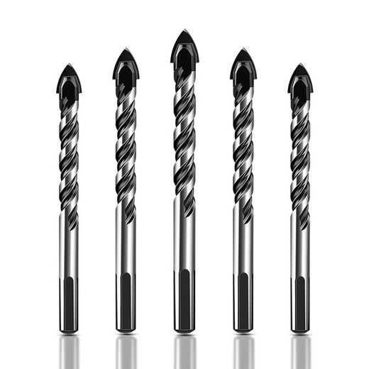 Baolian Ceramic Tile Drill Bit Concrete Punching Opening Overlord Drill Alloy Triangular Drill 6mm Glass Cement Complete Hand Electric Drill 3+4+5+6+8+10+12 7 pieces in total