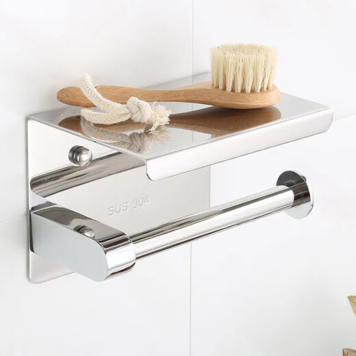 Stainless steel paper towel holder bathroom wall-mounted toilet paper box project without punching 304 European toilet paper roll holder comes with a lower flip cover by default, please contact us if you need to upper the flip cover
