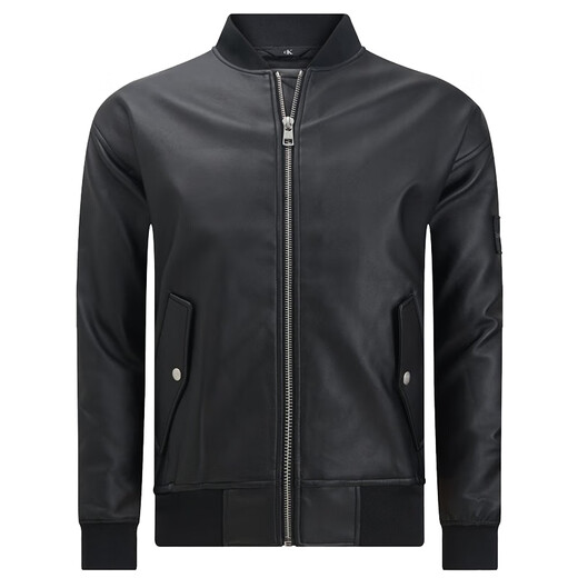 Calvin Klein Jeans CK Kevin Klein Men's Fashion Casual Loose Leather Jacket J30J325601 Black BEH XL
