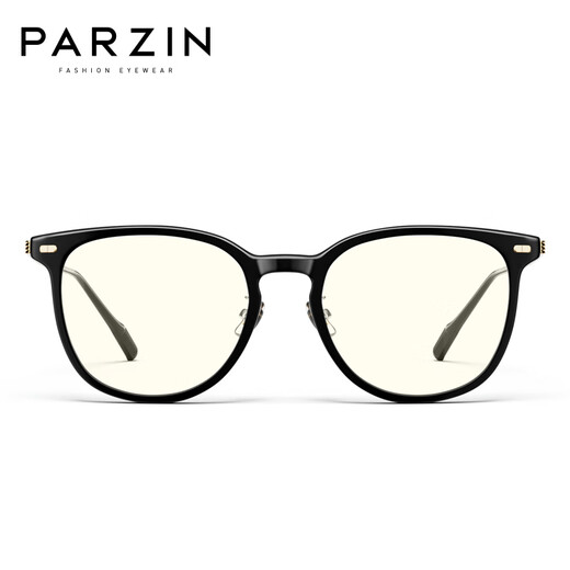 帕森（PARZIN）防蓝光近视眼镜男女 可配度数手机电脑防辐射护目镜 PJ15861 亮黑色 镜架+0度防蓝光镜片